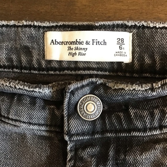Abercrombie Fitch 6 (28) Skinny High Rise Distressed Gray Women's Ankle Jeans - Picture 5 of 7